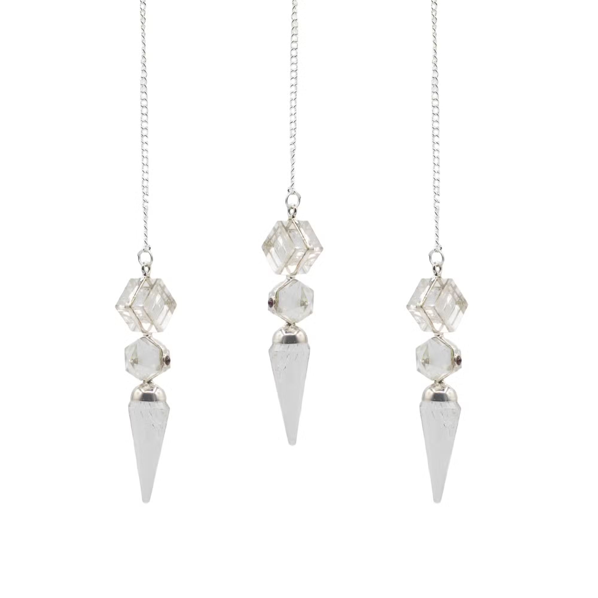 L'Architecte de la Clarté - Pendule en trois pièces - Cristal de quartz