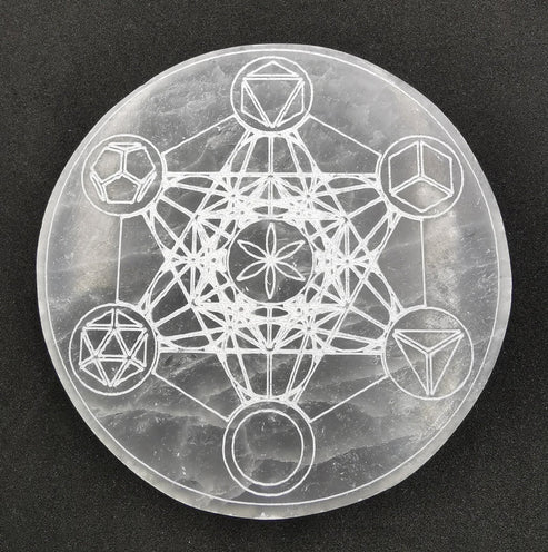 Plaque de Rechargement Sélénite- 12 cm ( modèle au choix )