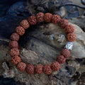 Mala Rudraksha Bracelet Bouddha-Marron