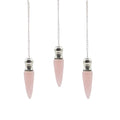 Pendule de la découverte de la vérité dans la cavité secrète - quartz rose - plaqué argent