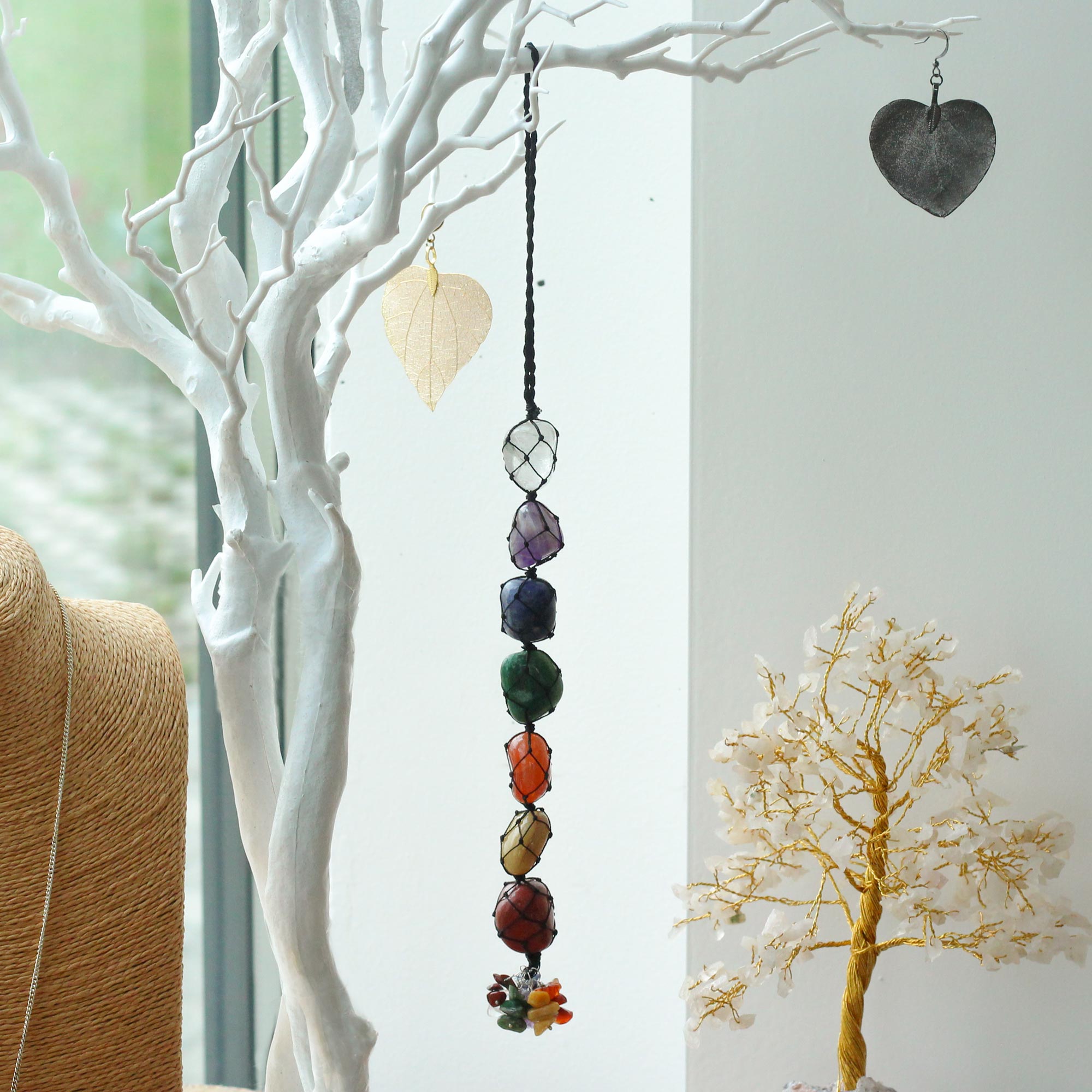 Suspension en Pierre de Chakra Suspendu - Sept Chakra