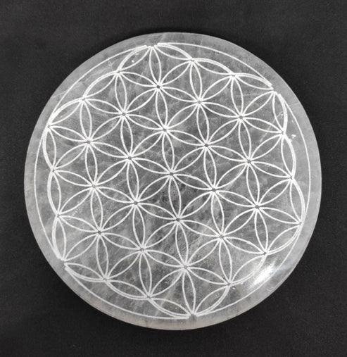 Plaque de Rechargement Sélénite- 12 cm ( modèle au choix )