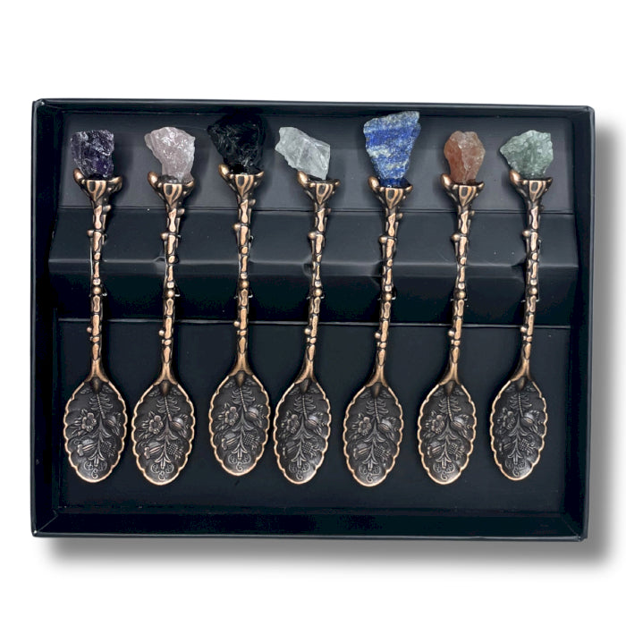 Set de 7 Cuillères de Sorcière avec Pierres Naturelles