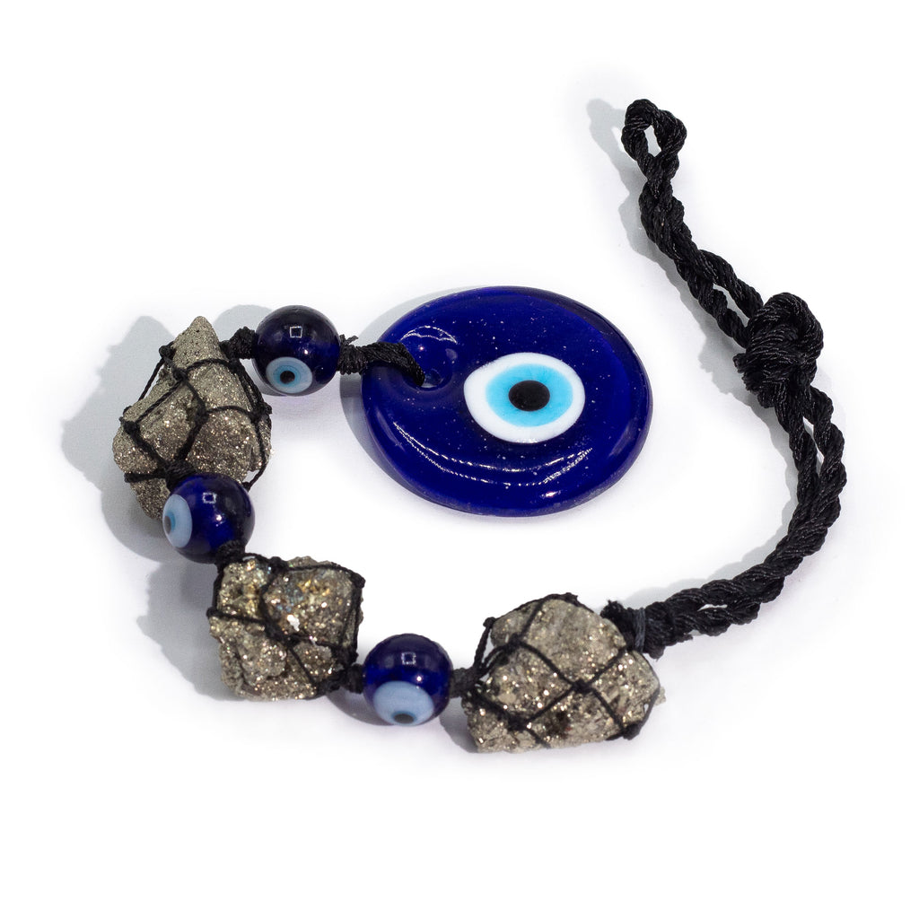 Suspension en Pierre - Pierres et Perles de Pyrite – Œil Protecteur
