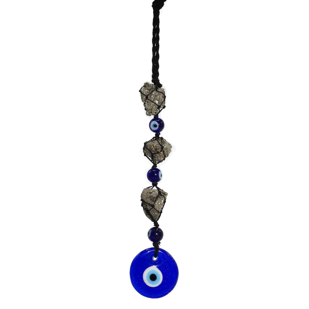 Suspension en Pierre - Pierres et Perles de Pyrite – Œil Protecteur
