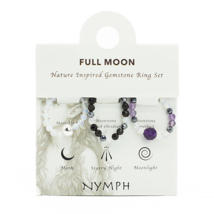 Coffret de Bagues Nymph en Pierre Précieuse – Pleine Lune