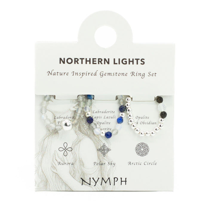 Coffret de Bagues Nymph en Pierre Précieuse – Aurores Boréales