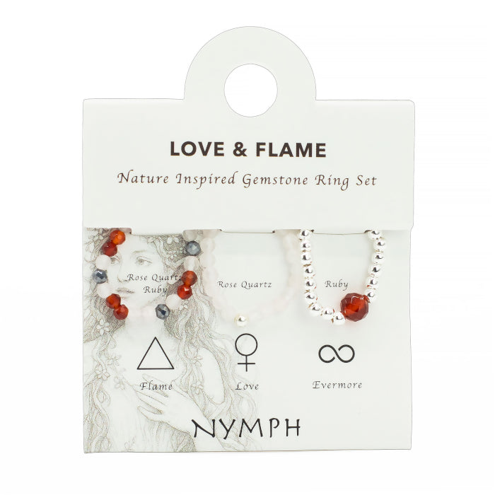 Coffret de Bagues Nymph en Pierre Précieuse – Amour & Flamme
