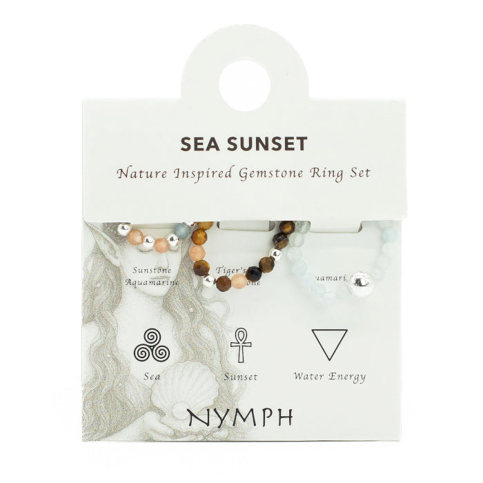Coffret de Bagues Nymph en Pierre Précieuse – Coucher de Soleil Marin
