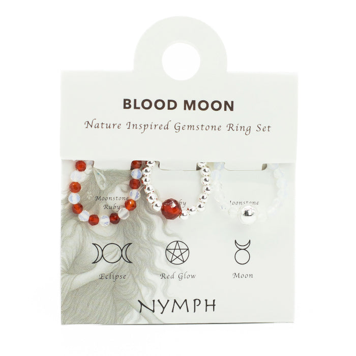 Coffret de Bagues Nymph en Pierre Précieuse – Lune de Sang