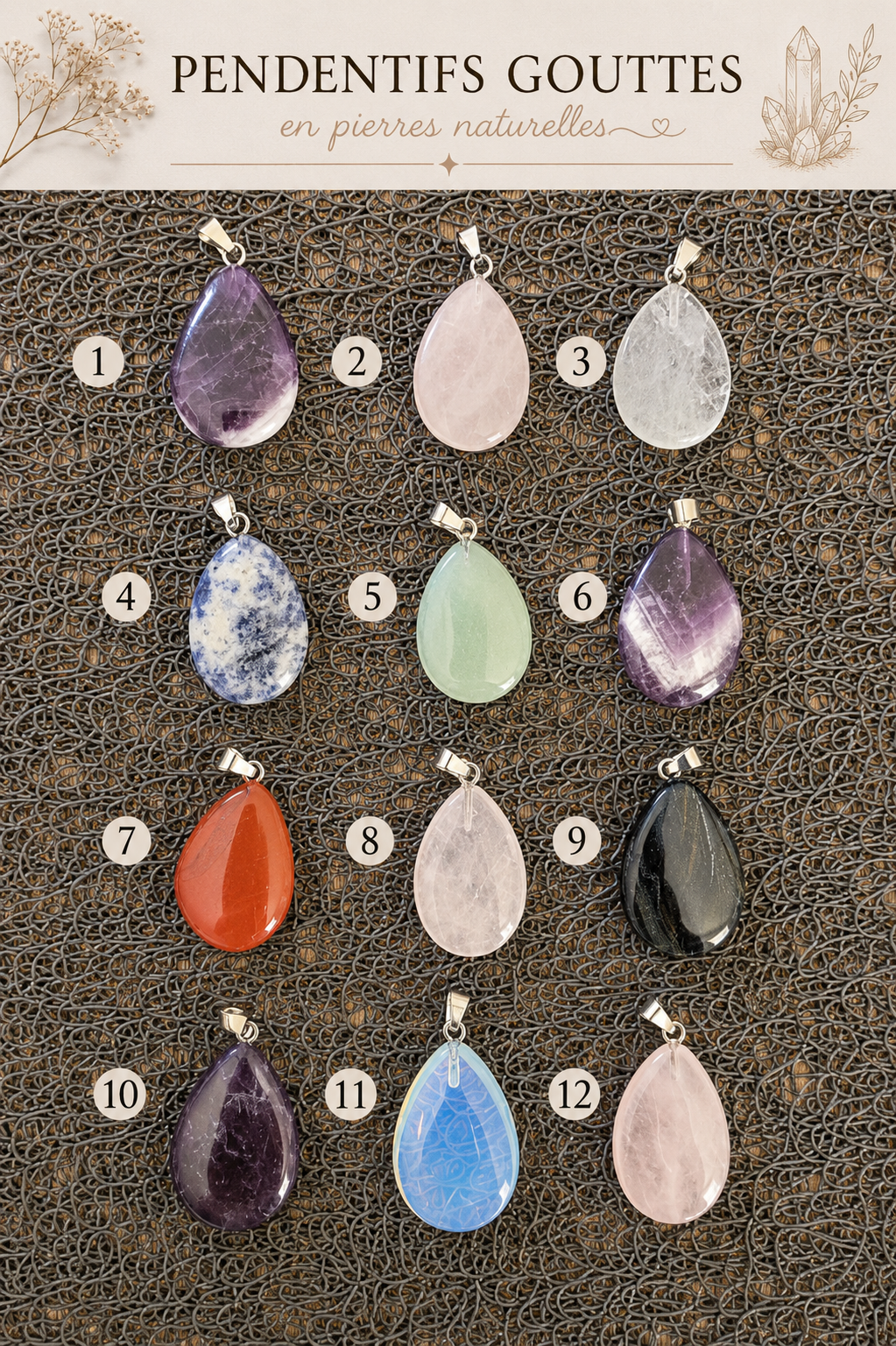 Collier Pendentif Goutte