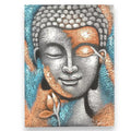 Peinture Bouddha – Fleur Argent & Or Rose
