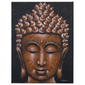 Tableau Bouddha - Détails Brocart Cuivré