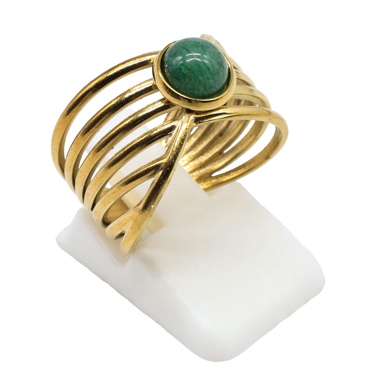 Bague Inox Pince Dorée