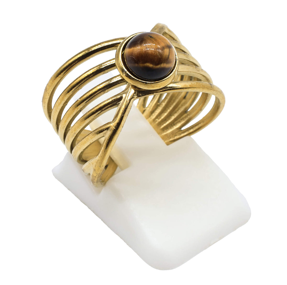 Bague Inox Pince Dorée
