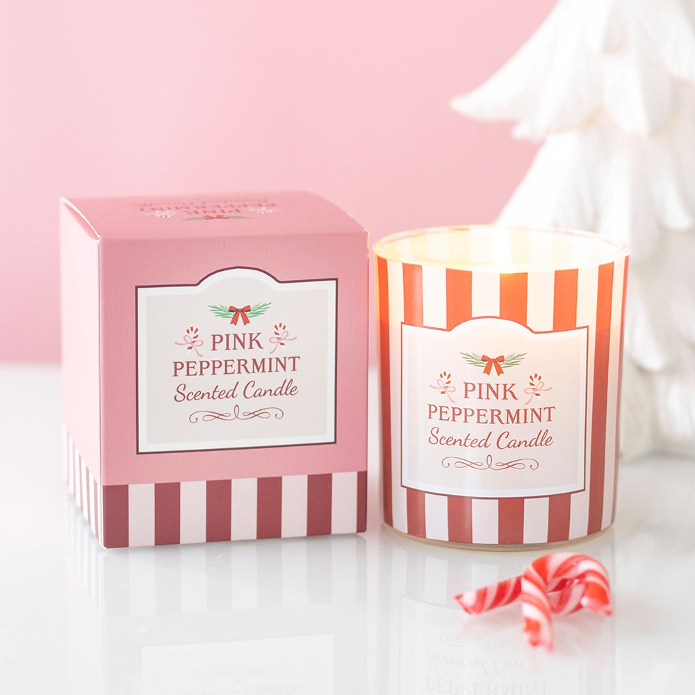 Bougie parfumée à la menthe poivrée rose