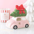 Voiture rose avec diffuseur d'huiles essentielles en forme de sapin de Noël