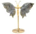 Papillon Labradorite sur socle 14cm