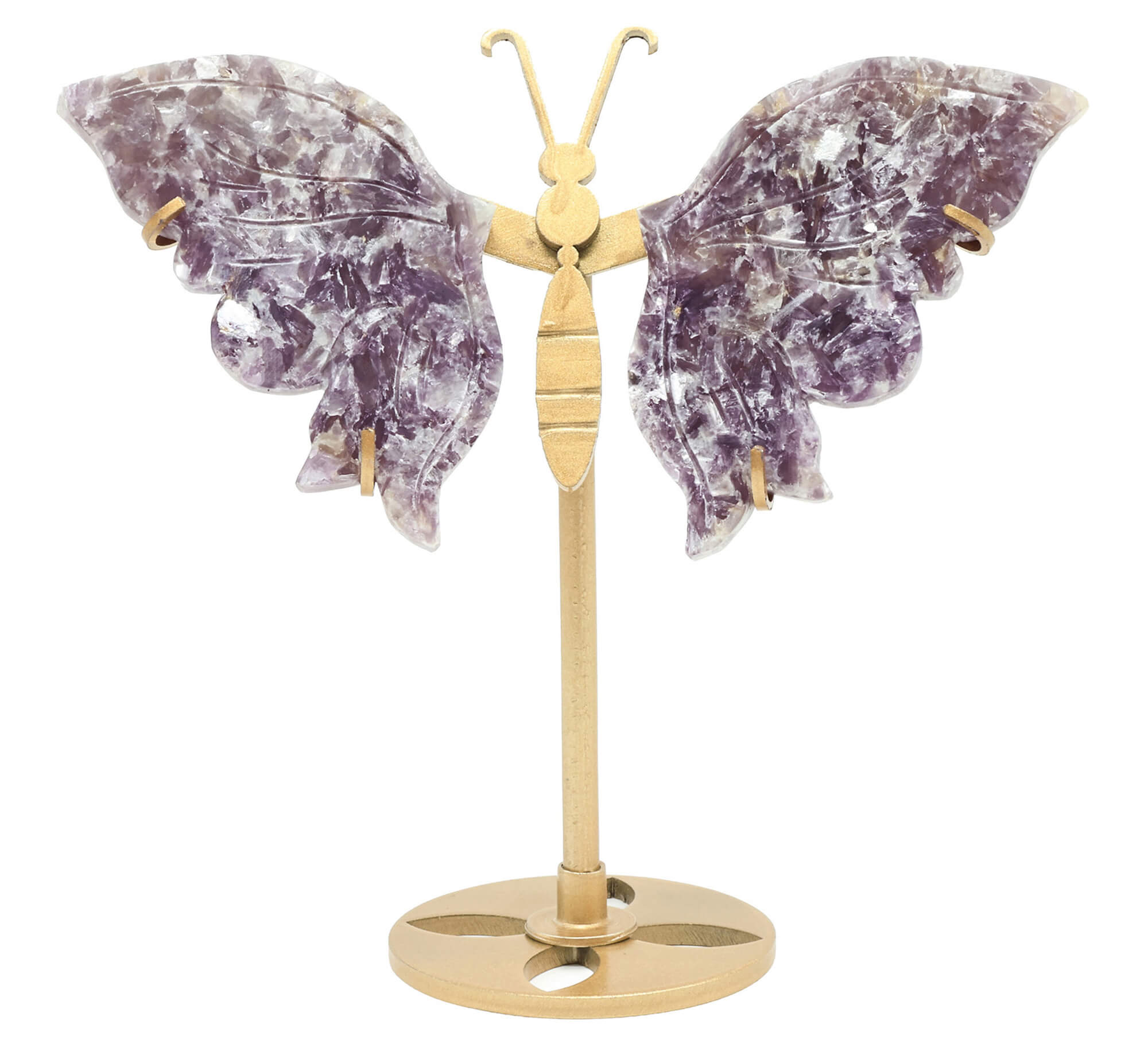 Papillon Lépidolite sur socle 14cm