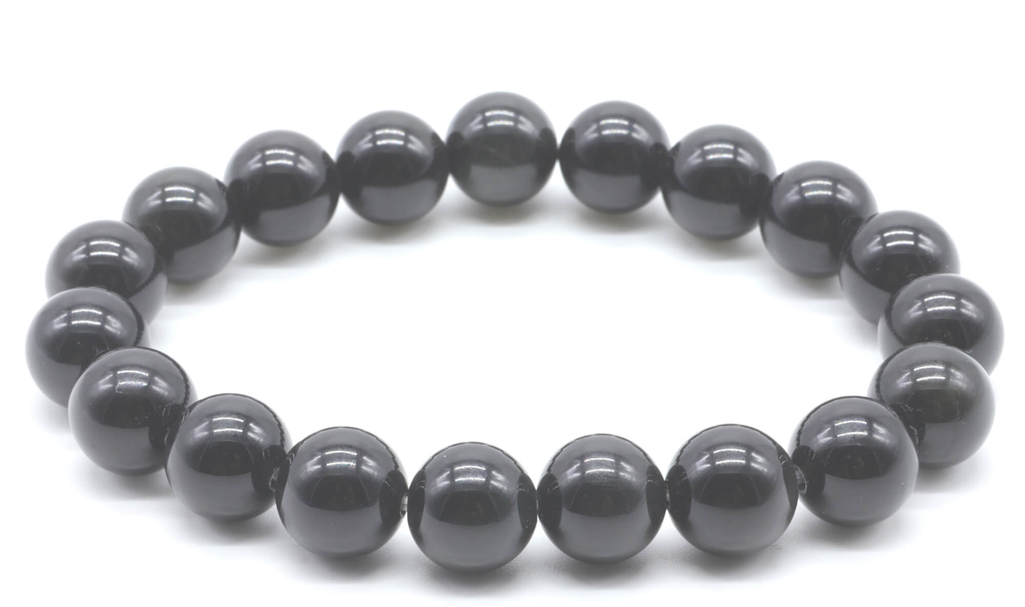 Bracelet Obsidienne Noire Dorée