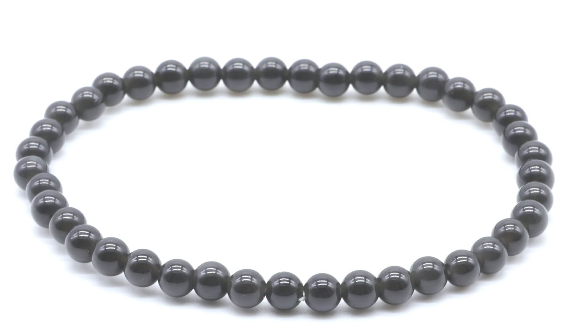 Bracelet Obsidienne Noire Dorée