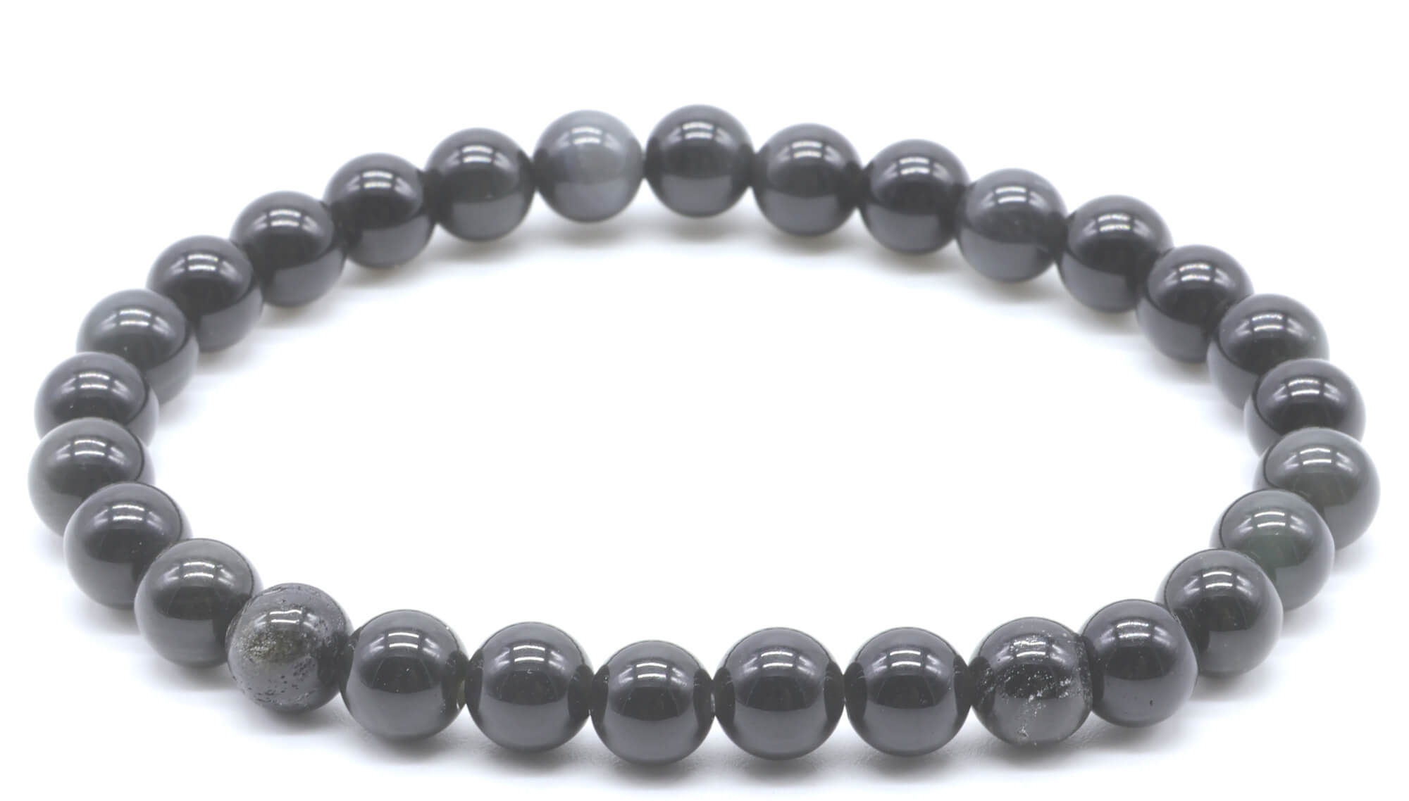 Bracelet Obsidienne Noire Dorée