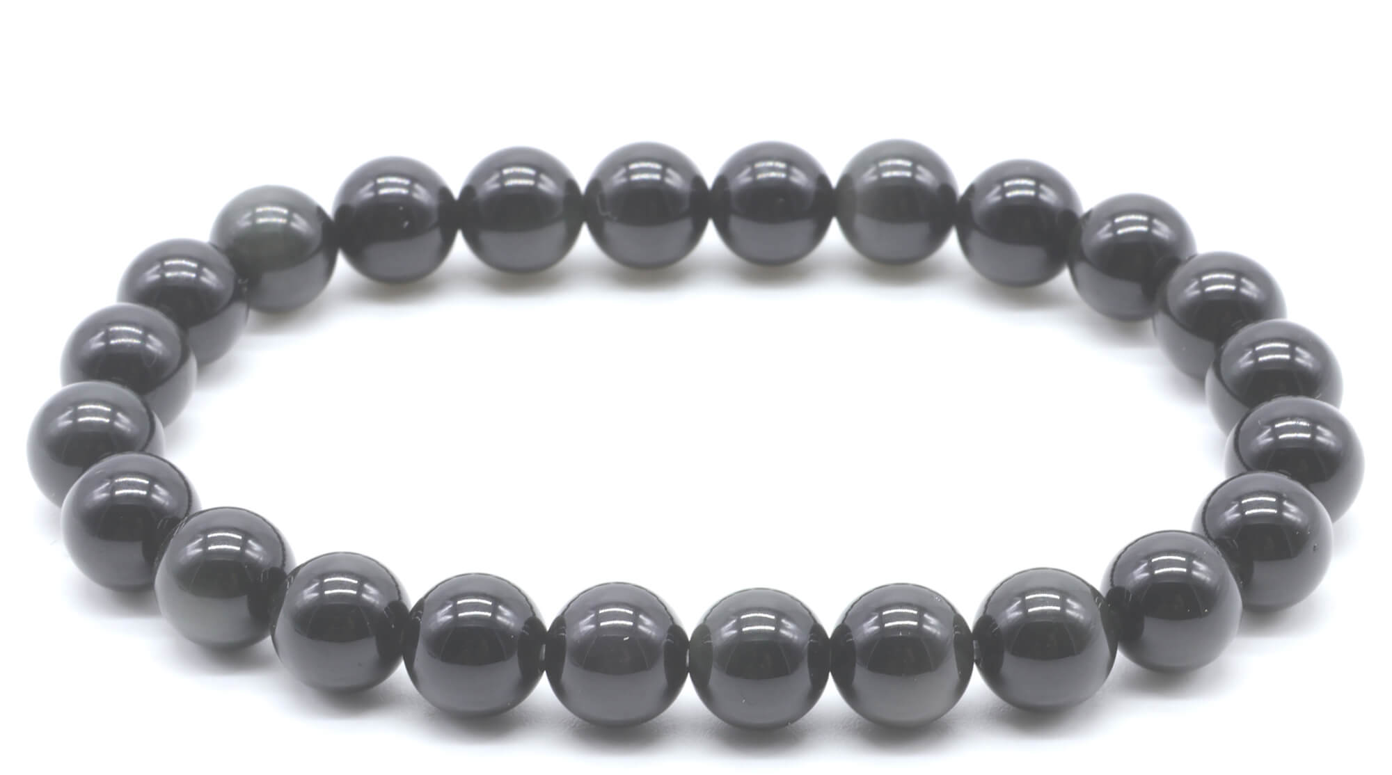 Bracelet Obsidienne Noire Dorée
