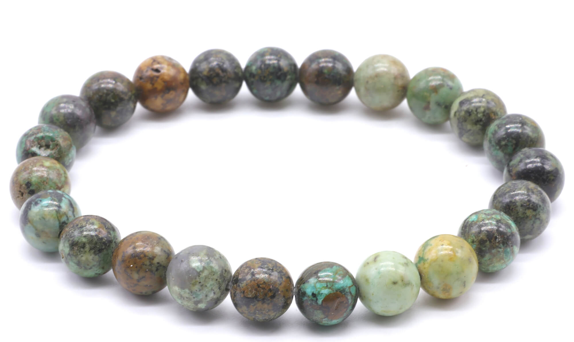 Bracelet Turquoise Africaine naturelle perles 8 mm