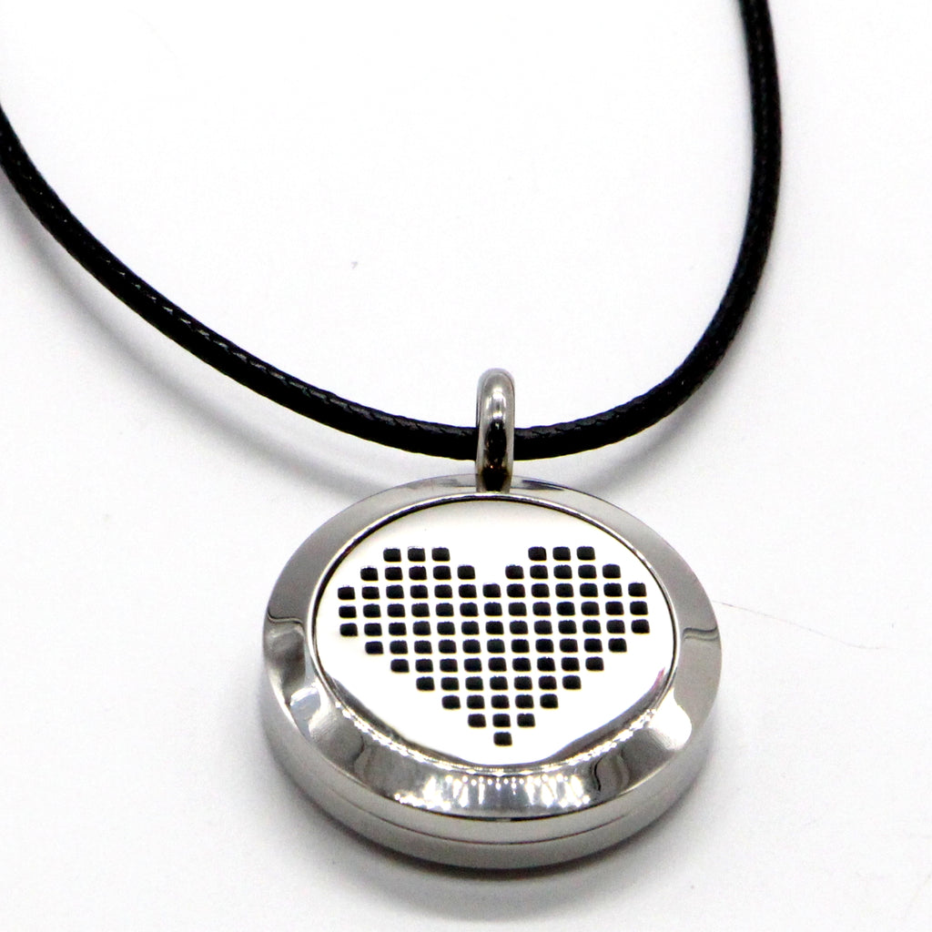 Collier d'Aromathérapie Cœur Pixel