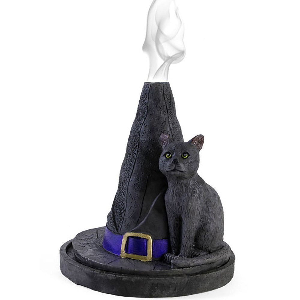 Chapeau de sorcière avec porte-cône d’encens pour chat