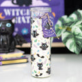 Une bougie en tube à motif chat à motif de chat, mignonne et effrayante,