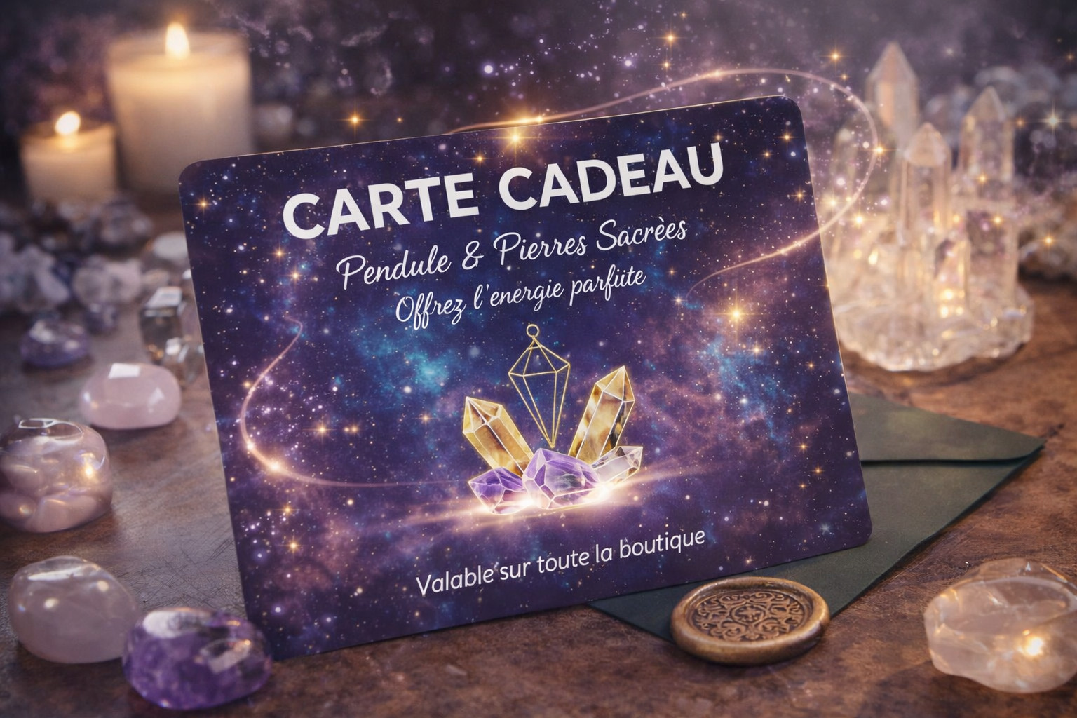 Carte-cadeau Pendule et Pierres Sacrées