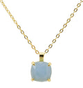 Collier Argent 925 Aigue Marine Carrée