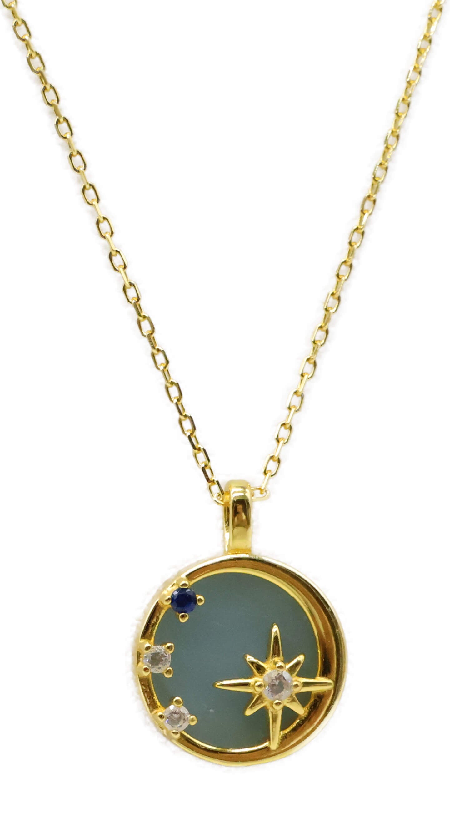 Collier Argent 925 Aigue Marine & Étoiles