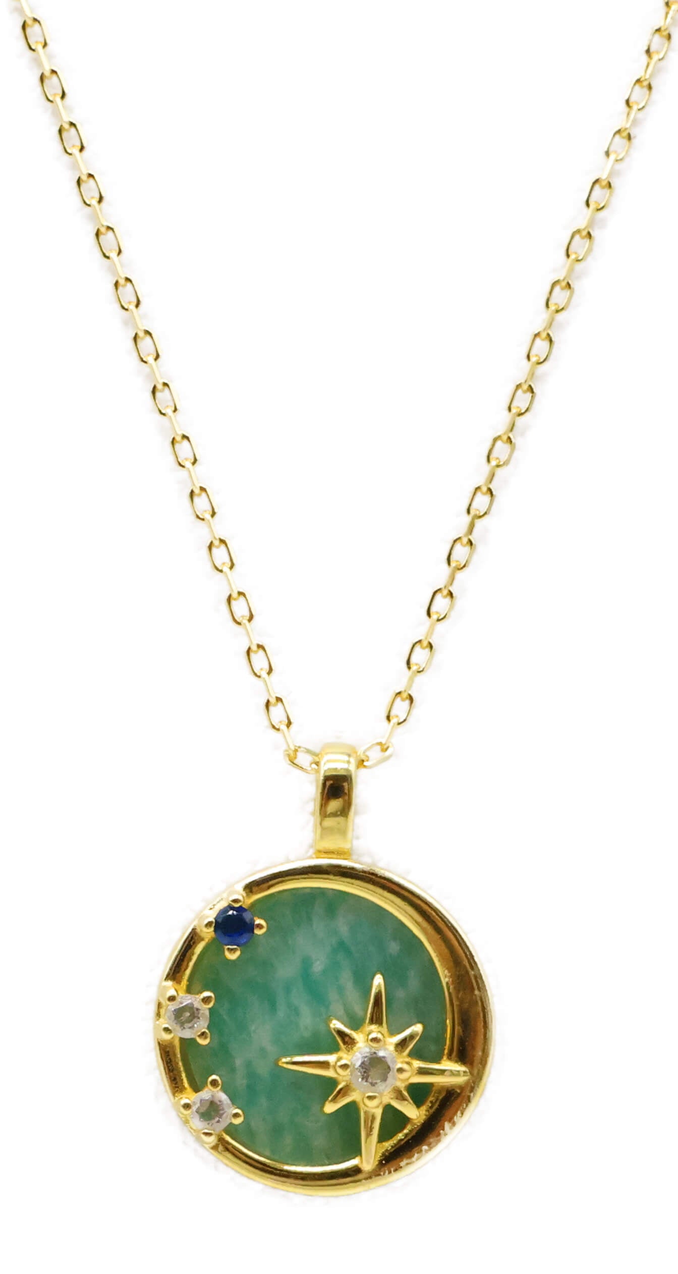 Collier Argent 925 Amazonite & Étoiles