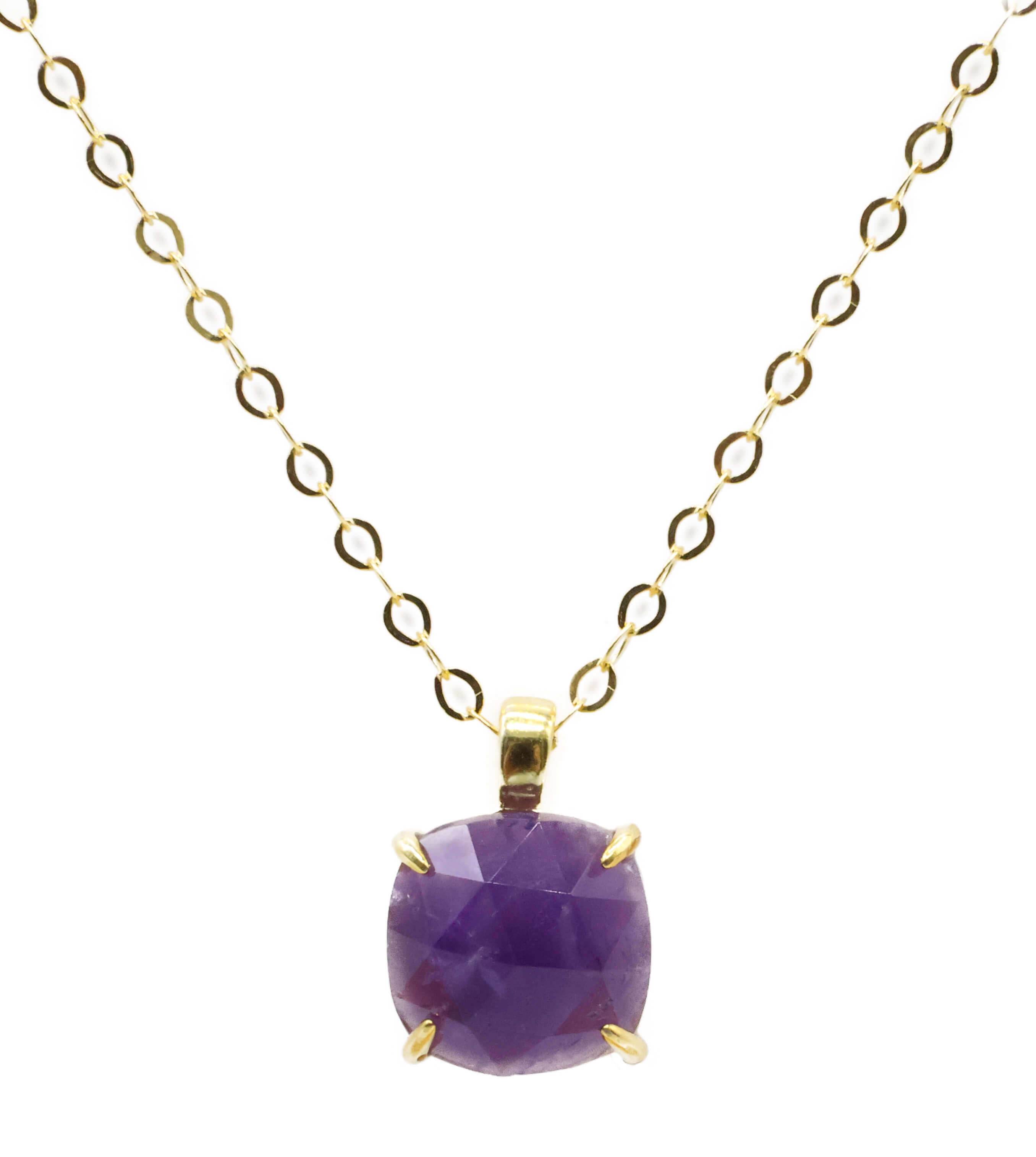 Collier Argent 925 Améthyste Carrée
