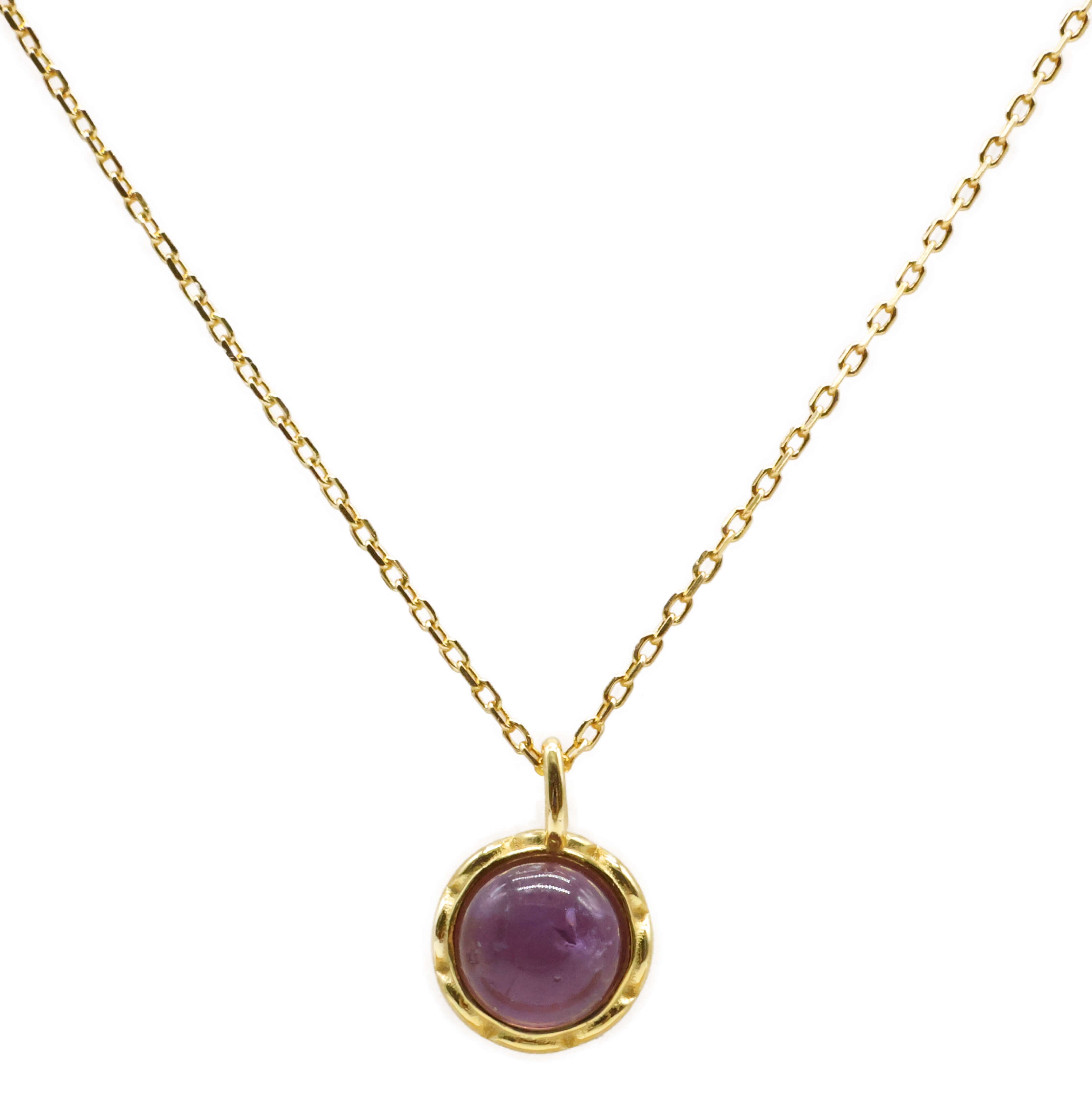 Collier Argent 925 Améthyste Ronde