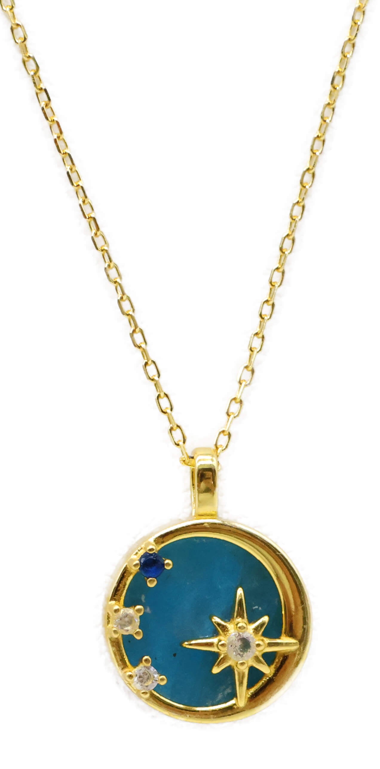 Collier Argent 925 Apatite & Étoiles