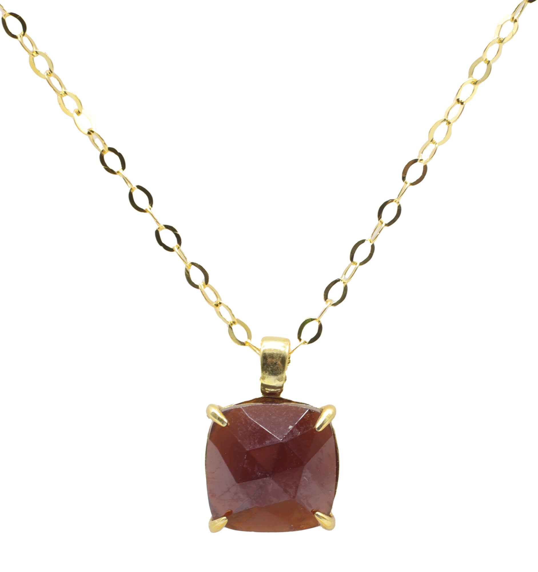 Collier Argent 925 Grenat Carrée