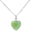 Collier Argent 925 Jade Verte Cœur