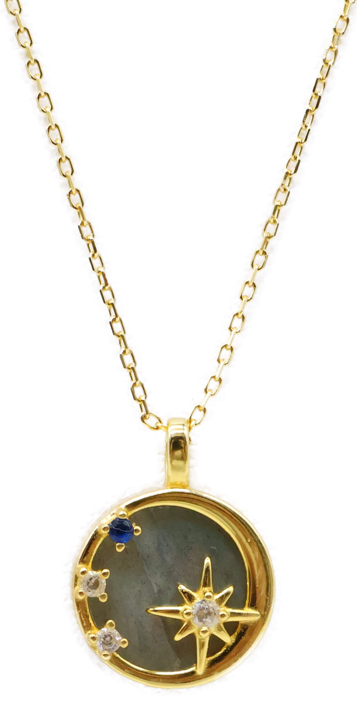 Collier Argent 925 Labradorite & Étoiles