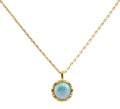 Collier Argent 925 Larimar Ronde