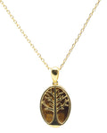 Collier Argent 925 Œil de Tigre & Arbre de Vie