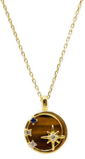 Collier Argent 925 Œil de Tigre & Etoiles