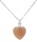 Collier Argent 925 Pierre de Soleil Cœur