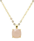Collier Argent 925 Quartz Rose Carré