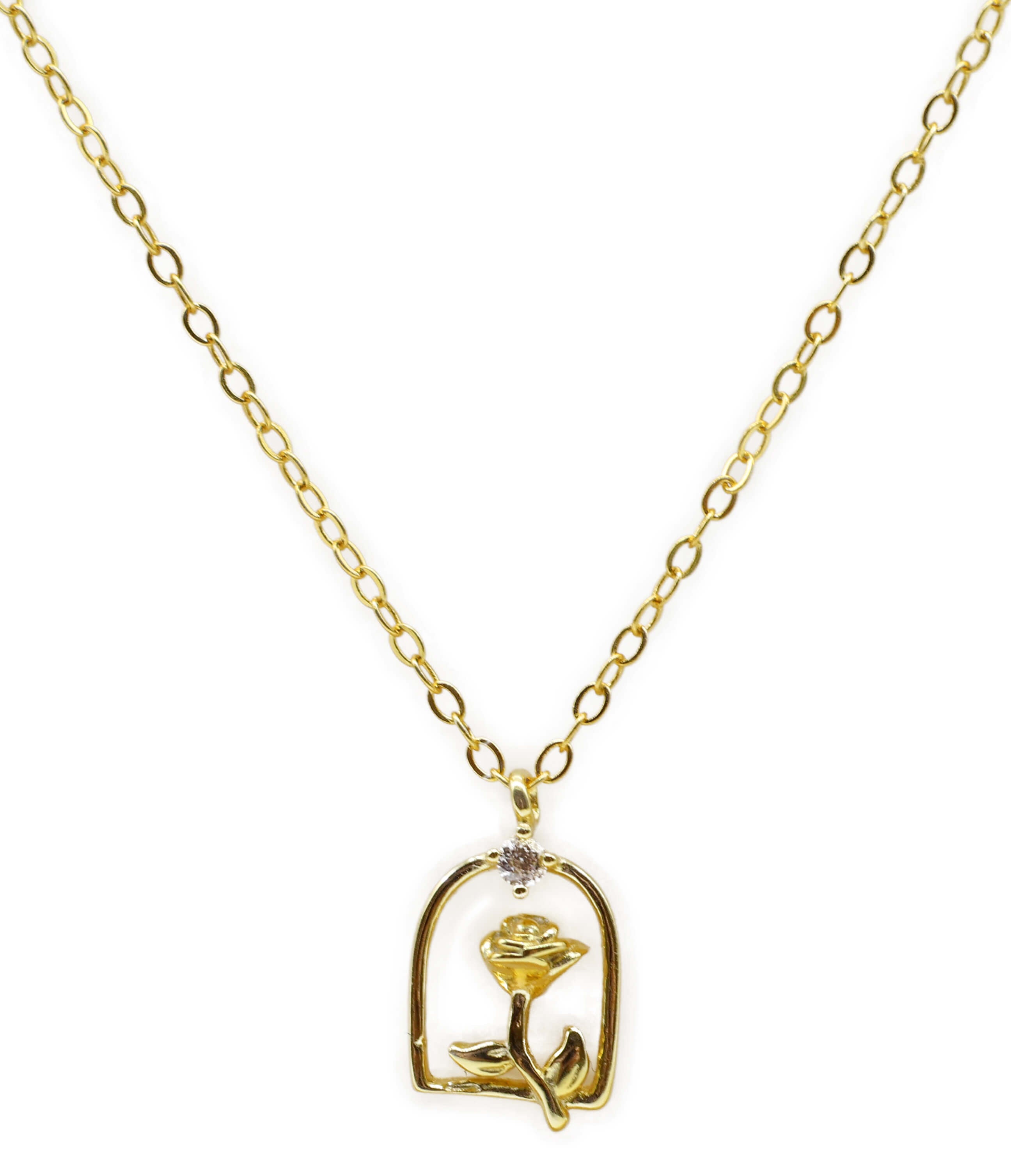 Collier Argent 925 Plaqué Or Rose