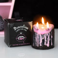 Petite bougie pilier en larmes de vampire rose