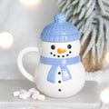 Tasse à couvercle de bonhomme de neige d’hiver