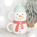 Ensemble de 2 tasses empilées de bonhommes de neige d’hiver